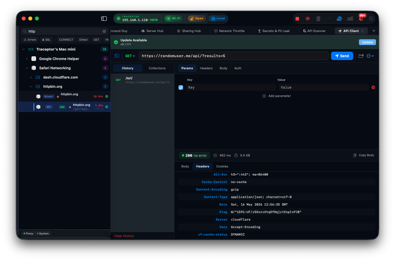 Response pane showing 201 Created in green, 142ms, 847 B, and a pretty-printed JSON body with syntax highlighting