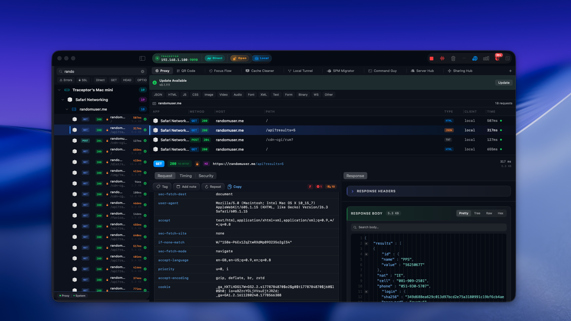 Traceptor — macOS HTTP/HTTPS proxy and debugger